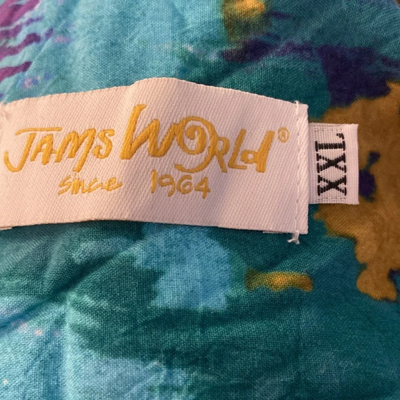 Jams World Retro Hawaii Print Button Front Top Sz XXL Vintage Y2K Desert Mist - Picture 3 of 4